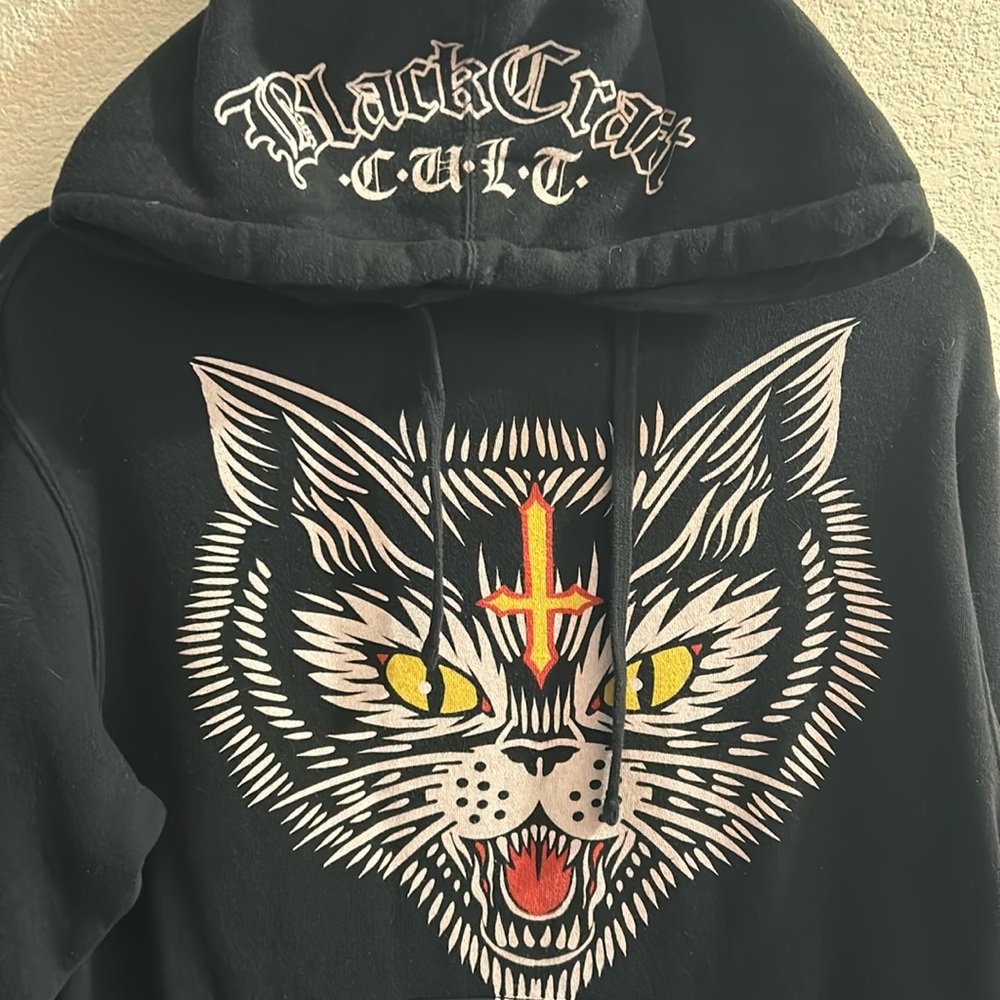 Black craft hell cat hoodie